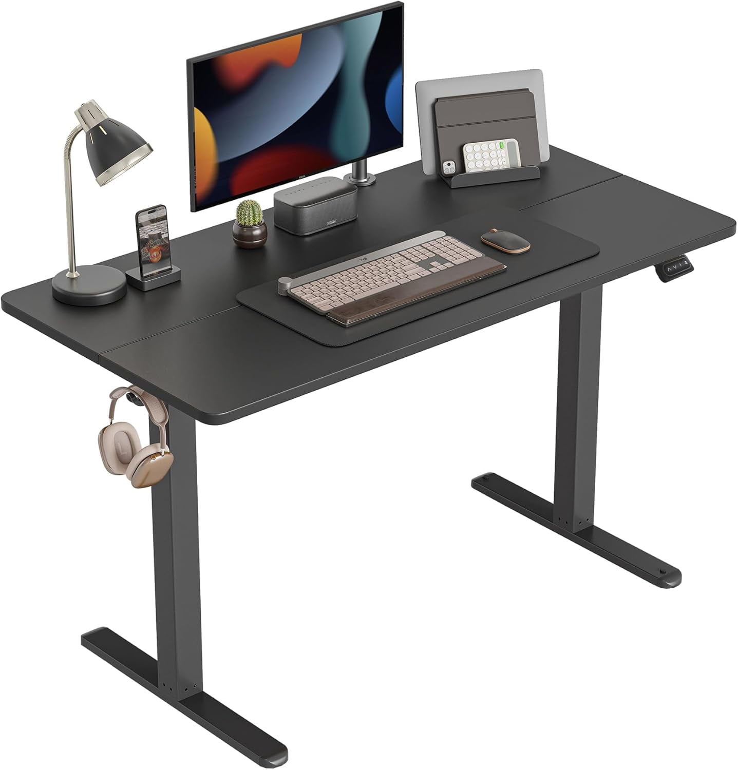 CubiCubi Electric Standing Desk, 40 x 24 Inches Height Adjustable Sit Stand Desk, Ergonomic Home Office Computer Workstation, Black