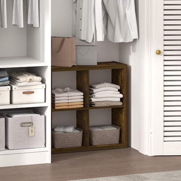 Cubic Extra Thick 4-Cube Closet Organizers and Storage, Amber Pine