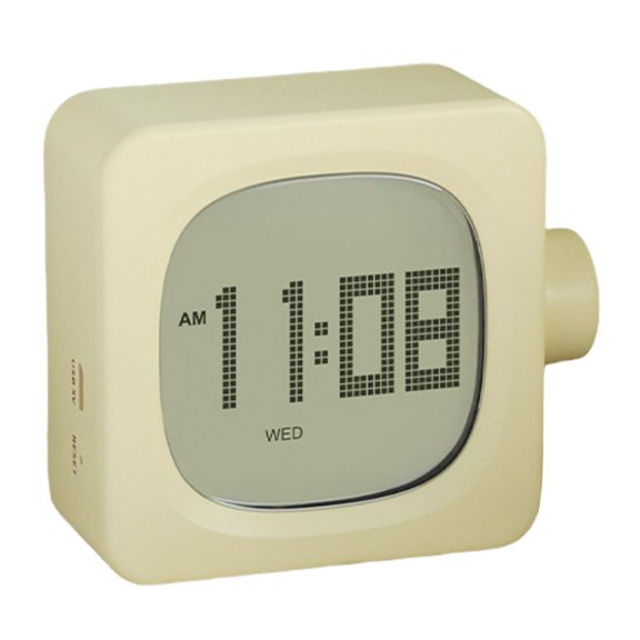 Cubic LED Digital Alarm Clock Snoozes USB Chargeable 2 Alarms Desk Clock with Backlight Waking Up Lamp for Bedroom Table