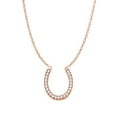 thumbnail image 1 of Cubic Zirconia 14K Rose Gold Good Luck Charm Horseshoe Pendant Necklace, 1 of 1