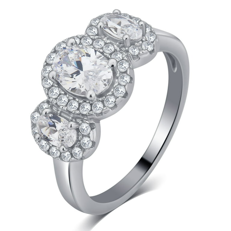 Cubic zirconia cluster ring sale