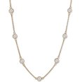 thumbnail image 1 of Cubic Zirconia Bezel-Set Statement Necklace in 18K Gold-Plated Sterling Silver, 1 of 6