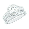 thumbnail image 1 of Rosec Jewels Cubic Zirconia Bridal Ring Set (AAAA Grade Certified) - Halo Engagement Ring with Wedding Band - with Jewelry Box, 18K White Gold, US 9.00, 1 of 9