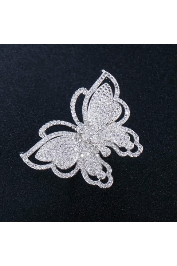 Cubic Zirconia Butterfly Shape Big Rose Gold Ring for Party Prom