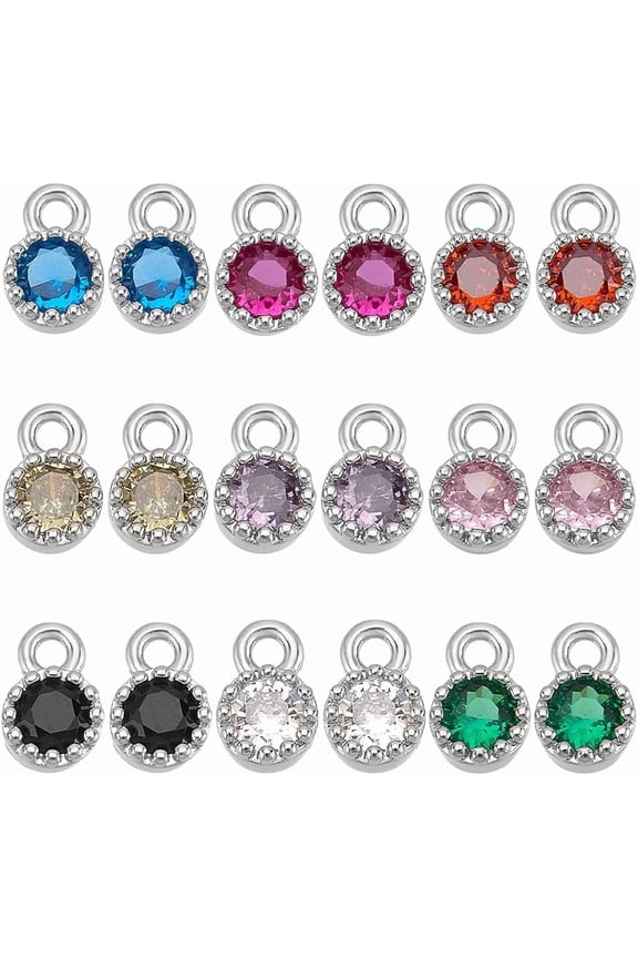 Cubic Zirconia Charms Plated Rhinestone Charms Charm Shiney Diamond Pendants for Jewelry Making for making Platinum