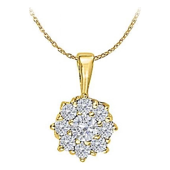 Cubic Zirconia Circle Pendant in 18K Yellow Gold Vermeil 0.33 CT TGWPerfect Jewelry Gift