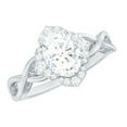 thumbnail image 1 of Rosec Jewels Cubic Zirconia Crossover Engagement Ring, Nature Inspired Floral Ring (AAAA Quality), 10K White Gold, US 7.00, 1 of 9
