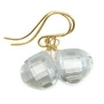 thumbnail image 1 of Cubic Zirconia Earrings Simulated Clear Diamond Faceted Heart Shaped CZ Drops 14k Yellow Gold Spyglass Designs, 1 of 2