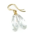 thumbnail image 1 of Cubic Zirconia Earrings Simulated Clear Diamond Faceted Long Pear Shaped CZ Teardrops 14k Yellow Gold Filled Spyglass Designs, 1 of 2