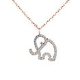 thumbnail image 1 of Cubic Zirconia Elephant Pendant in Rose Gold over Silver, 16+2", 1 of 4