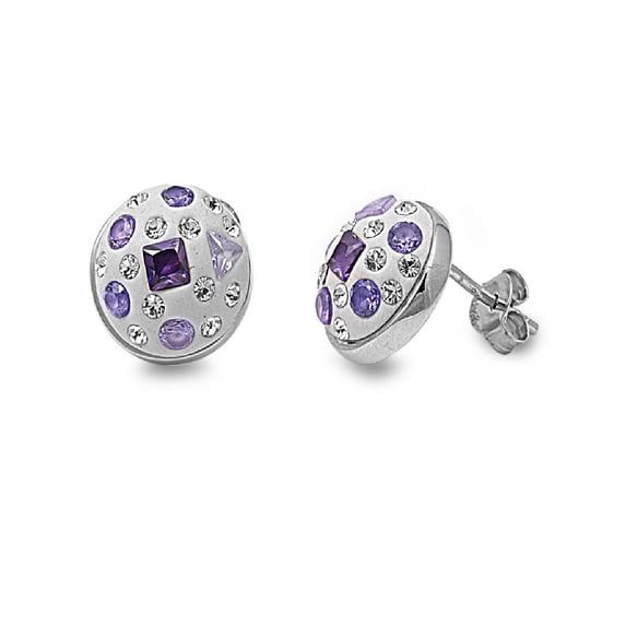 Cubic Zirconia Fashion Earrings Sterling Silver