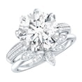 thumbnail image 1 of Rosec Jewels 4 Carat CZ Engagement Ring Set (AAAA Quality) - Floral Wedding Ring with Enhancer - Jewelry Box Included, 14K White Gold, US 7.00, 1 of 8