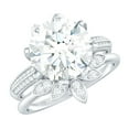 thumbnail image 1 of Rosec Jewels 4 Carat CZ Engagement Ring Set (AAAA Quality) - Floral Wedding Ring with Enhancer - Jewelry Box Included, 925 Sterling Silver, US 8.50, 1 of 9