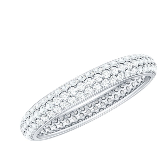 Rosec Jewels Cubic Zirconia Full Eternity Ring for Women, Anniversary Gift, 18K White Gold, US 5.50