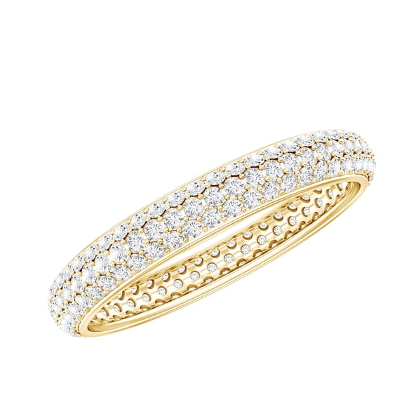 Rosec Jewels Cubic Zirconia Full Eternity Ring for Women, Anniversary Gift, 18K Yellow Gold, US 10.50