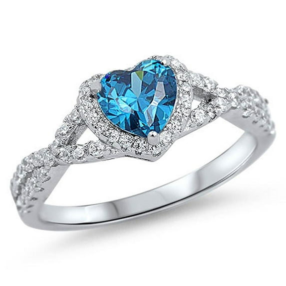 Cubic Zirconia Heart Iced Out Infinity Ring Sterling Silver Size 11