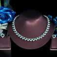 thumbnail image 1 of Cubic Zirconia Heart Shaped Earrings Necklace Set for Women Lover Party Jewelry, 1 of 1