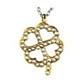 thumbnail image 1 of ELYA Jewelry Women's Cubic Zirconia Clover Shaped Gold Plated Necklace - 16", 1 of 3