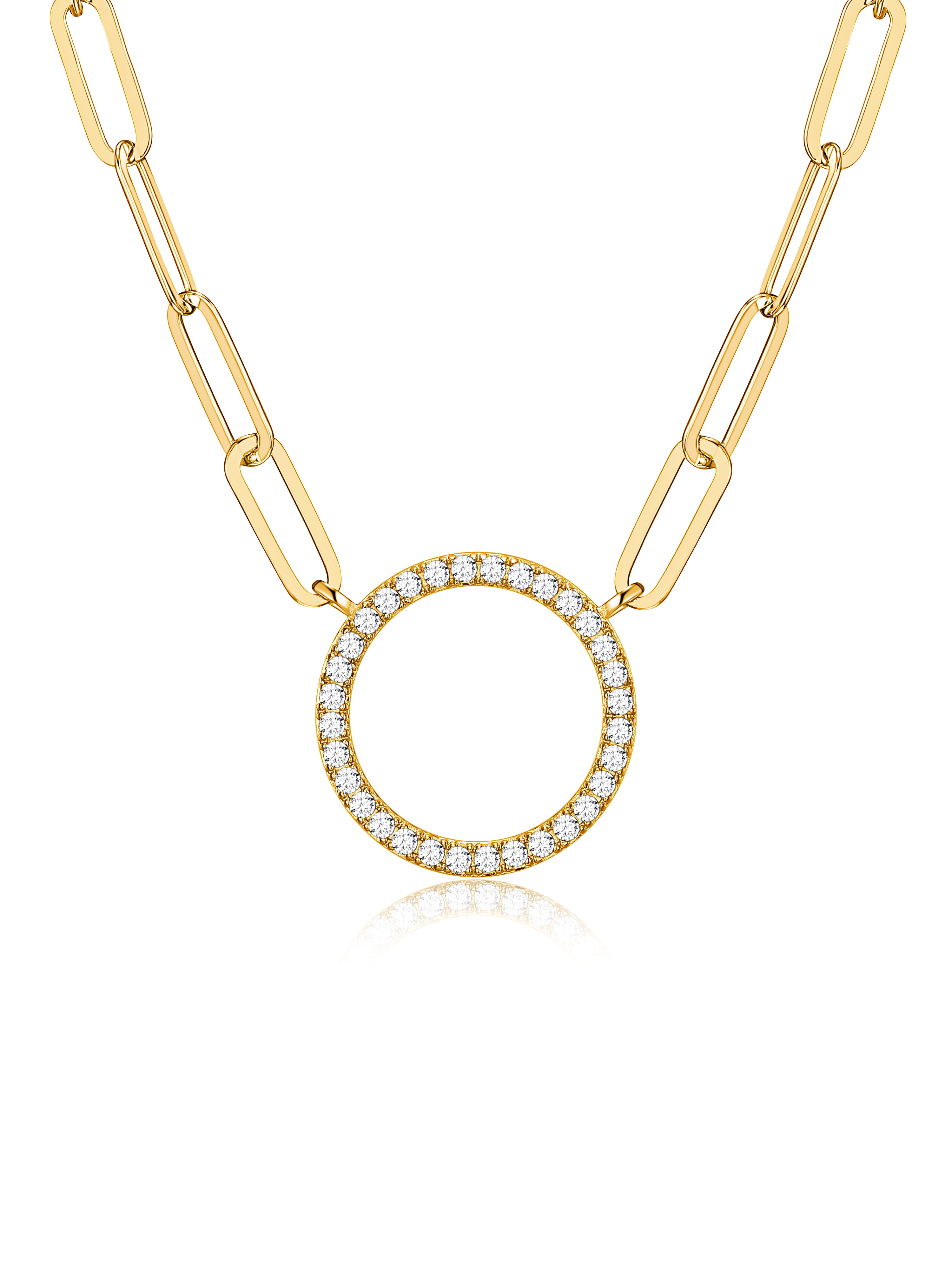 Free Shipping! Cubic Zirconia Lined Circle 18K Gold Over Free Shipping! Cubic Zirconia Lined Circle 18K Gold Over