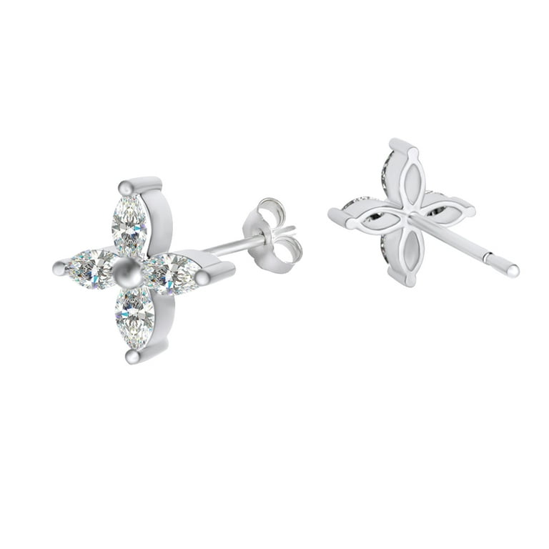 Marquise Shape Gold-plated Sterling Silver Cubic Zirconia Earrings Marquise Shape Gold-plated Sterling Silver Cubic Zirconia Earrings