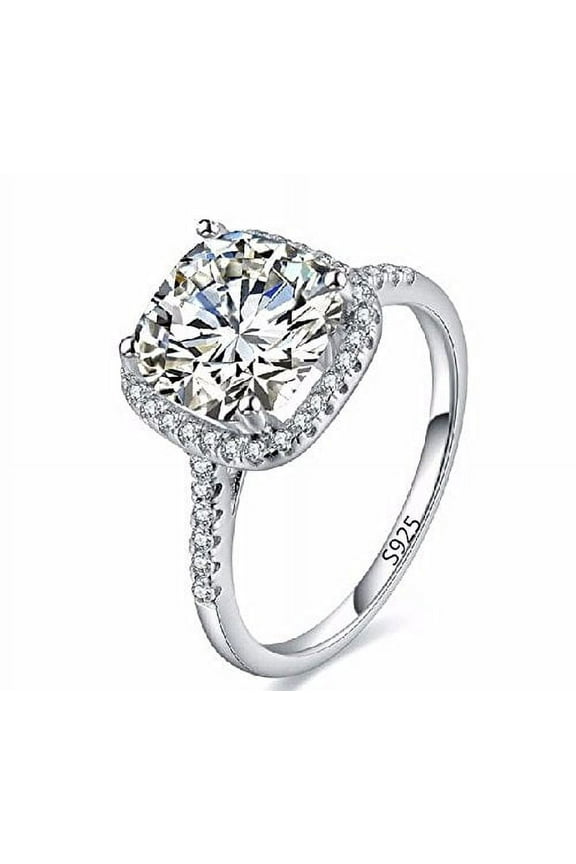 Cubic Zirconia Micro Inserted Engagement Wedding Ring (5)