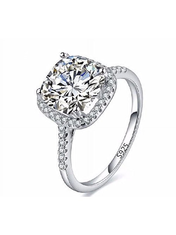 Cubic Zirconia Micro Inserted Engagement Wedding Ring (5)
