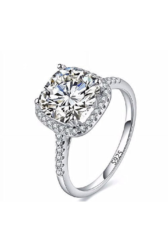Cubic Zirconia Micro Inserted Engagement Wedding Ring (7)