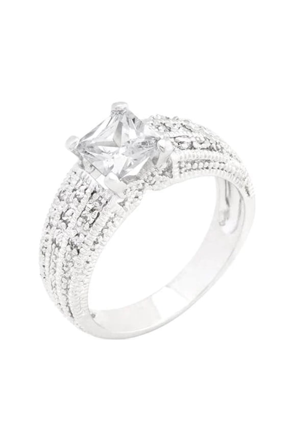 Cubic Zirconia Princess Cut Ring