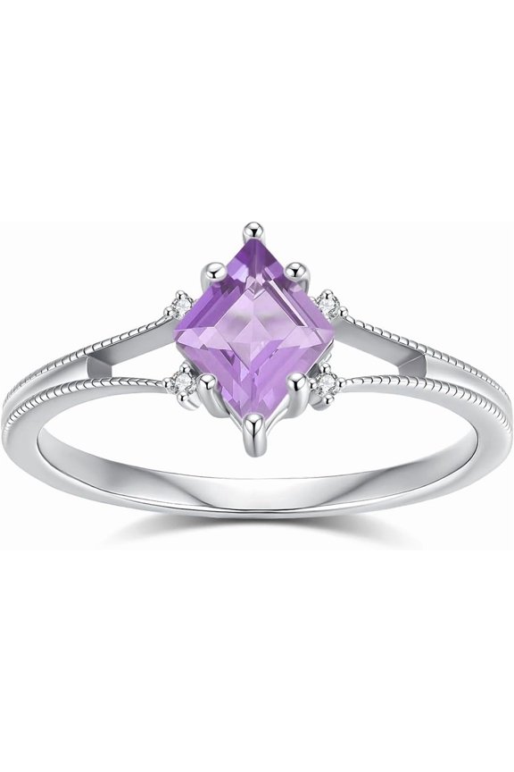 Cubic Zirconia Promise Ring for Women Dainty Art Deco  Moss  Created Opal Wedding Anniversary Statement