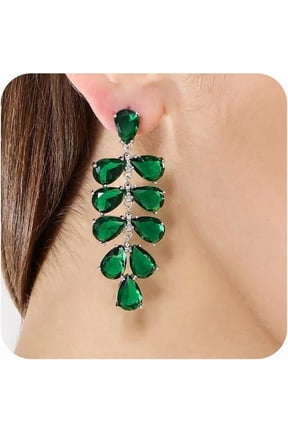 Cubic Zirconia Quality Bridal Earrings for Women Brides, Crystal Chandelier Wedding Drop Earrings for Prom or Pageant[a507]