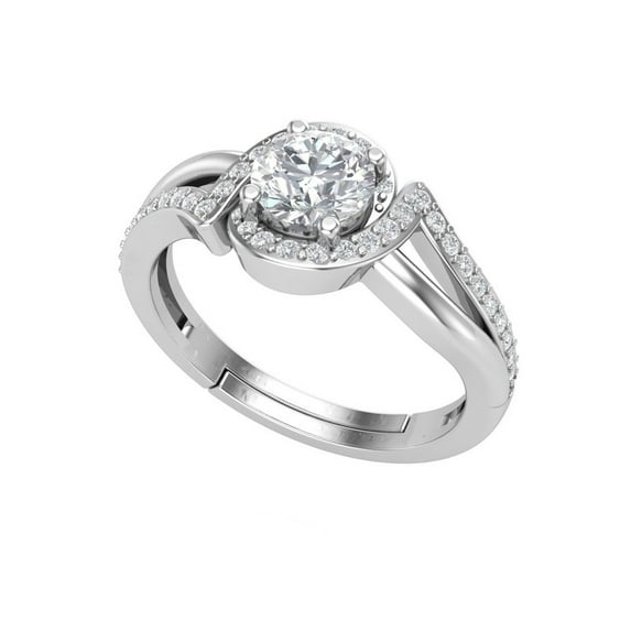 Cubic Zirconia Ring 925 Sterling Silver Engagement Jewelry
