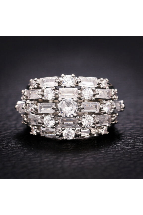 Cubic Zirconia Rings Women Size 6-10 Hypoallergenic Party Jewelry Band