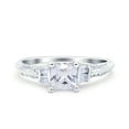 thumbnail image 1 of Cubic Zirconia Size-5 Art Deco Princess Cut Wedding Ring 925 Sterling Silver, 1 of 7