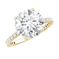 thumbnail image 1 of Rosec Jewels Cubic Zirconia Solitaire Engagement Ring 4 Carat - 10 mm Round - AAAA Grade, 14K Yellow Gold, US 9.00, 1 of 9