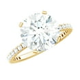 thumbnail image 1 of Rosec Jewels Cubic Zirconia Solitaire Engagement Ring 4 Carat - 10 mm Round - AAAA Grade, 18K Yellow Gold, US 7.00, 1 of 9