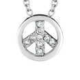 thumbnail image 1 of West Coast Jewelry Women's Cubic Zirconia Peace Stainless Steel Necklace - 16", 1 of 4