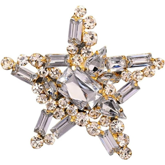 Cubic Zirconia Star Ring for Women Minimalist Crystal Rhinestone Big Stars Open Engagement Ring Adjustable Statement Wedding Banquet Rings Bands Jewelry