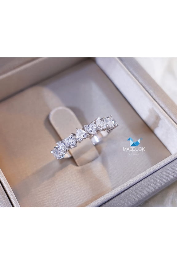 Cubic Zirconia / Sterling Silver 925 Ring / Rhodium plated Nickel-Free / MadDuckJewels RG2010 / Thailand Jewelry
