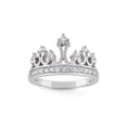 thumbnail image 1 of Cubic Zirconia Sterling Silver Crown Ring, 1 of 1