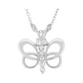 thumbnail image 1 of Cubic Zirconia Sterling Silver Double Butterfly Pendant, 18", 1 of 1