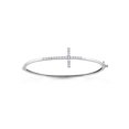 thumbnail image 1 of Cubic Zirconia Sterling Silver Sideways Cross Bangle, 1 of 1