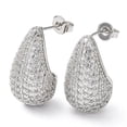 thumbnail image 1 of Cubic Zirconia Teardrop Stud Earrings Platinum Brass Earrings for Woman Clear 20x12mm, 1 of 2