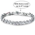 thumbnail image 1 of Cubic Zirconia Tennis Bracelet Simulated Diamond Marquise Cut white 6.8- 8 extension Bridal, 1 of 8