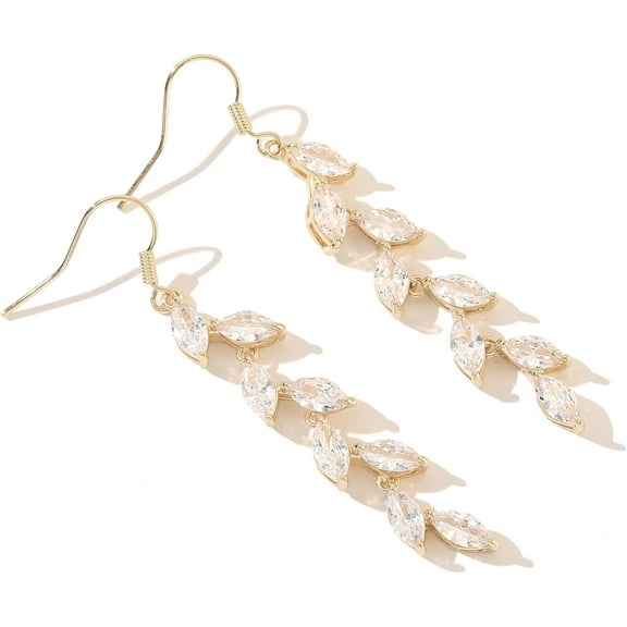 Cubic Zirconia Wedding Earrings for Bridal Bridesmaid Rhinestone Dangle Earrings Crystal Drop Earrings for Women Prom Party Jewelry Gifts