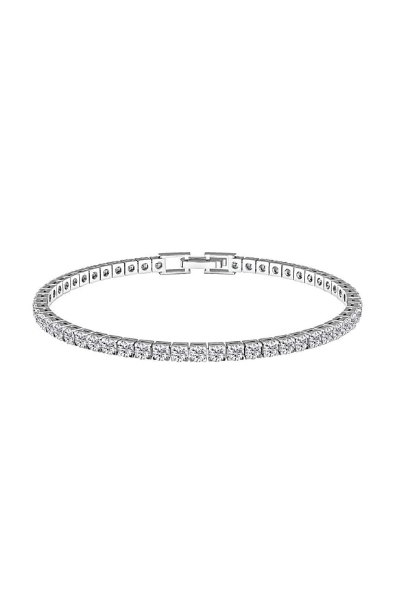 Cubic Zirconia White Tennis Bracelet for Women Jewelry Valentines Day Gifts for Women Stackable Wedding Jewelry for Bride Gifts for Women 8" Ct 6.6 Birthday Gifts