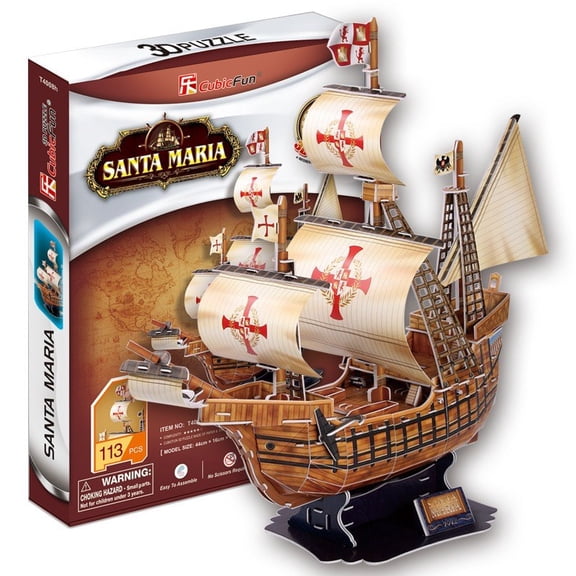 CubicFun T4008h Santa Maria Vessel Models 3D Puzzle, 113 Pieces