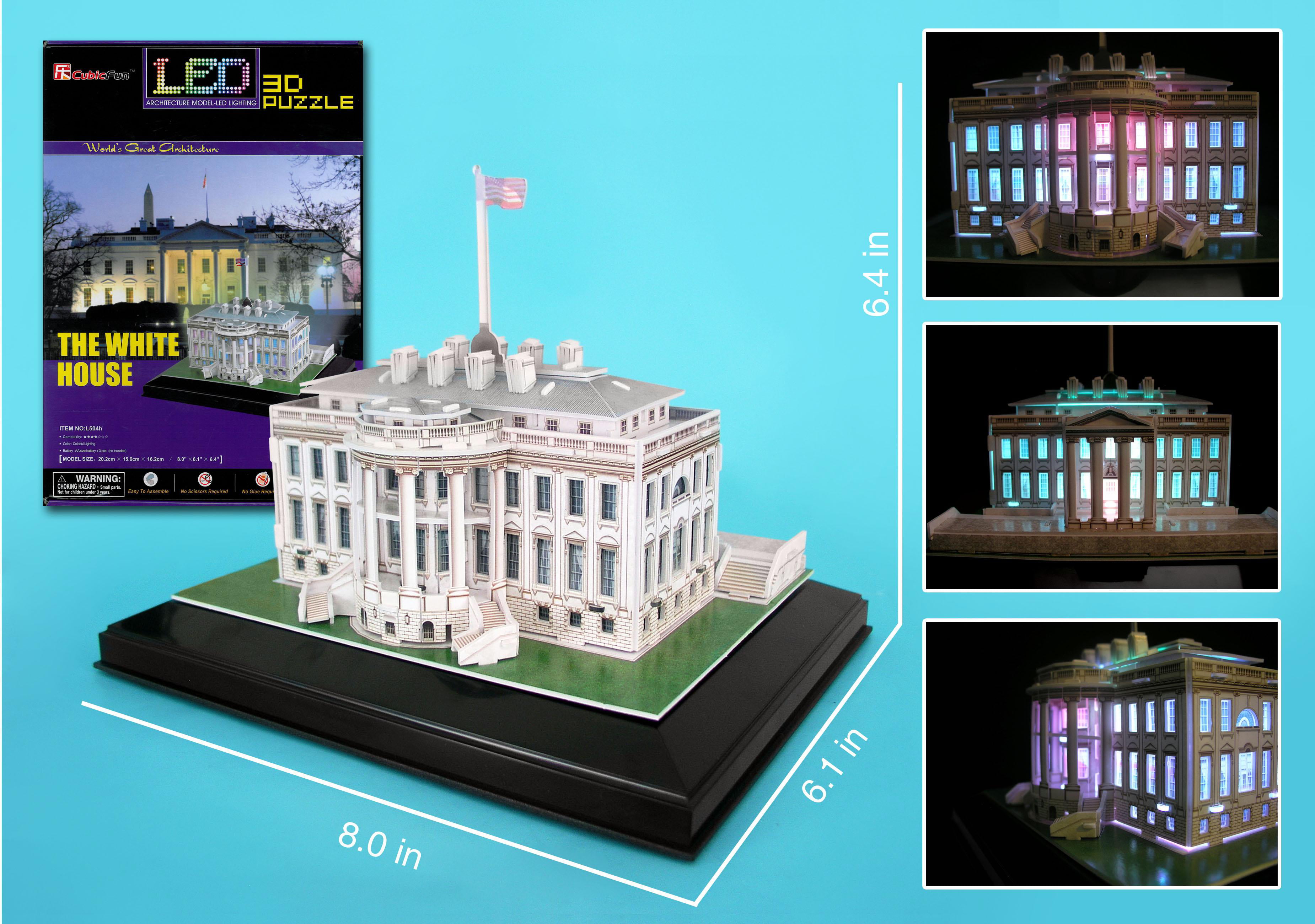 Puzzle 3D La Maison Blanche LED Maquette Lumineux President - Multicolore -  Autre Matériau - guizmax - Puzzle - Achat & prix