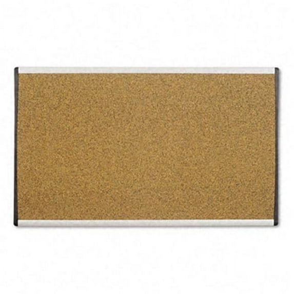 Cubicle Arc Frame Colored Cork Board  18 x 30  Tan  Aluminum Frame
