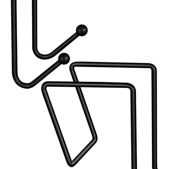 Cubicle Double Coat Hooks for Cubicle Panel Partition Wall, Metal Hooks for Hanging Clothes, Bags, Purses, Keys, Umbrellas, Black