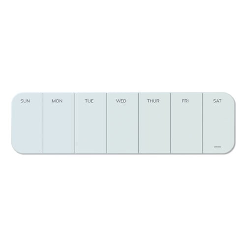 Cubicle Glass Dry Erase Whiteboard Undated One Week Calendar Board, 20 x 5.5, White Bundle of